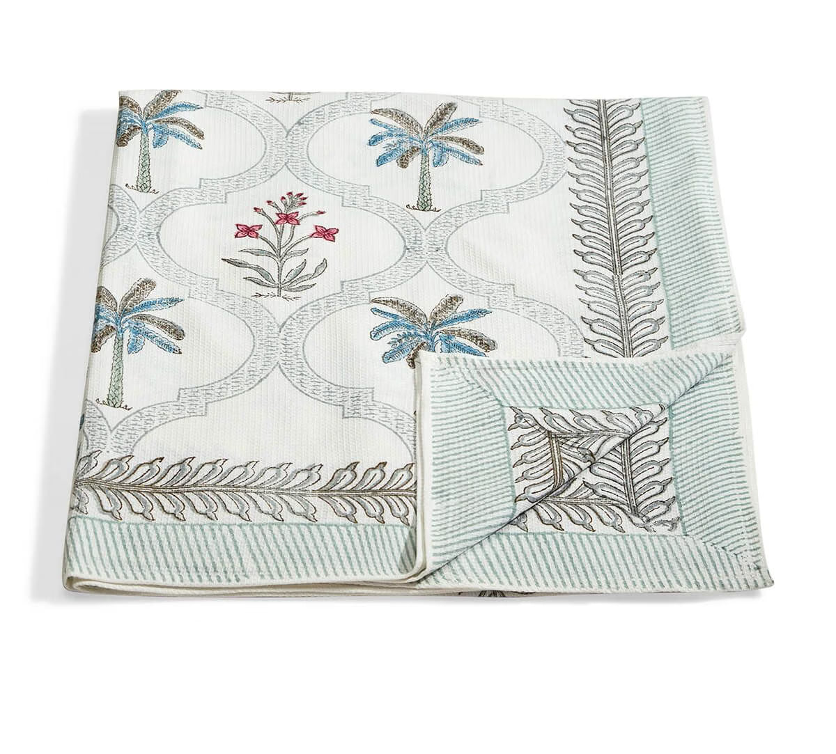 Palm Lattice Waffle Bed Cover Set
