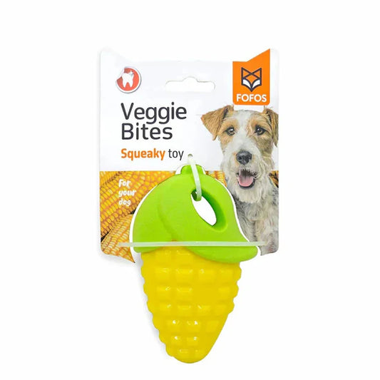 FOFOS Vegi-Bites Corn Squeaky Chew Dog Toy - Small