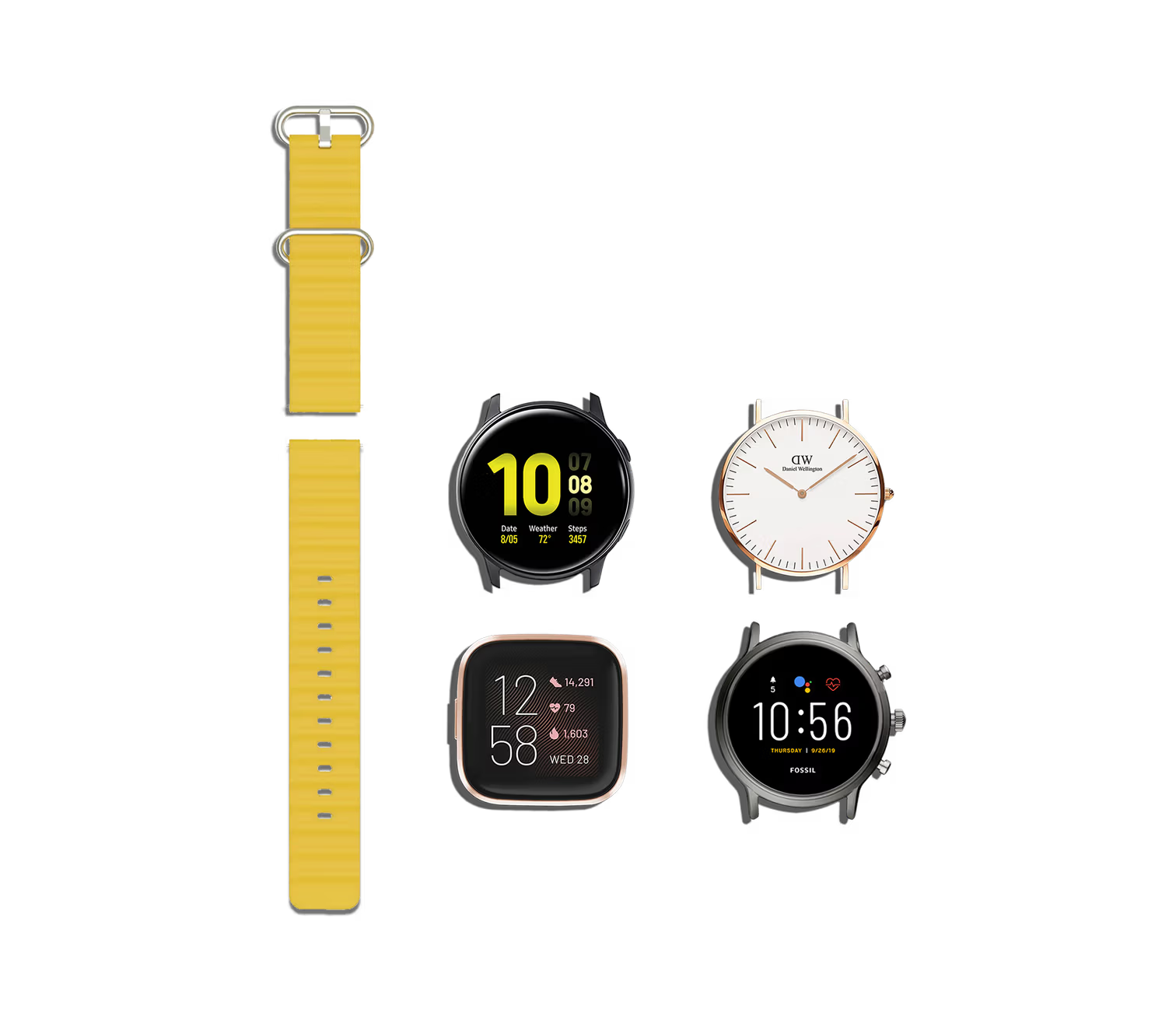 Yellow Beat Universal WatchBand for Samsung/OnePlus/Fitbit Smartwatches (22mm)