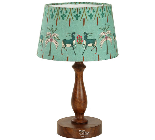 Mirroring Deer Garden Drum Table Lamp